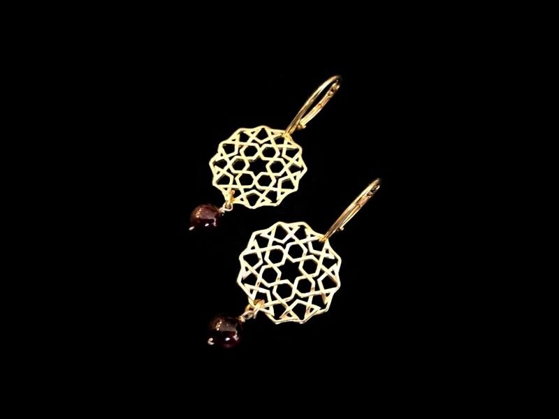 CORDOBA EARRINGS WITH STONE DROP GP