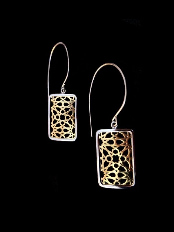 HOOP GRANADA WITH SILVER BORDER EARRINGS