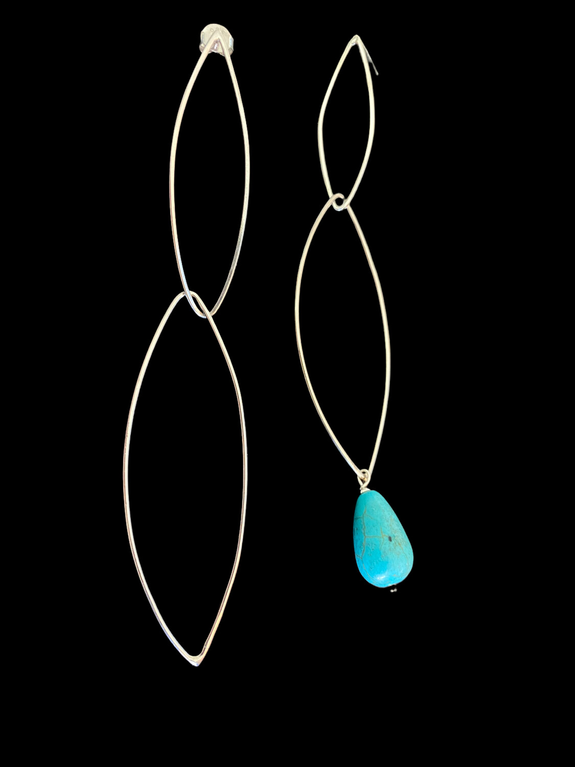 INTERTWINED OVALS WITH TURQUOISE DROPS