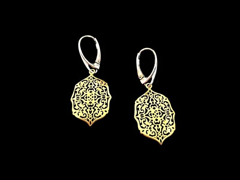Alhambra Gold Plated Earrings With Silver Hook