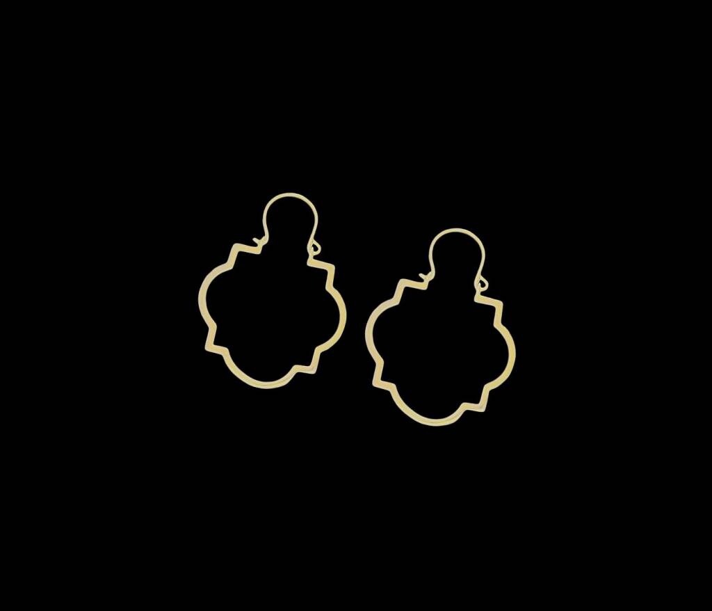 GEOMETRIC OUTLINE PROFILE EARRINGS