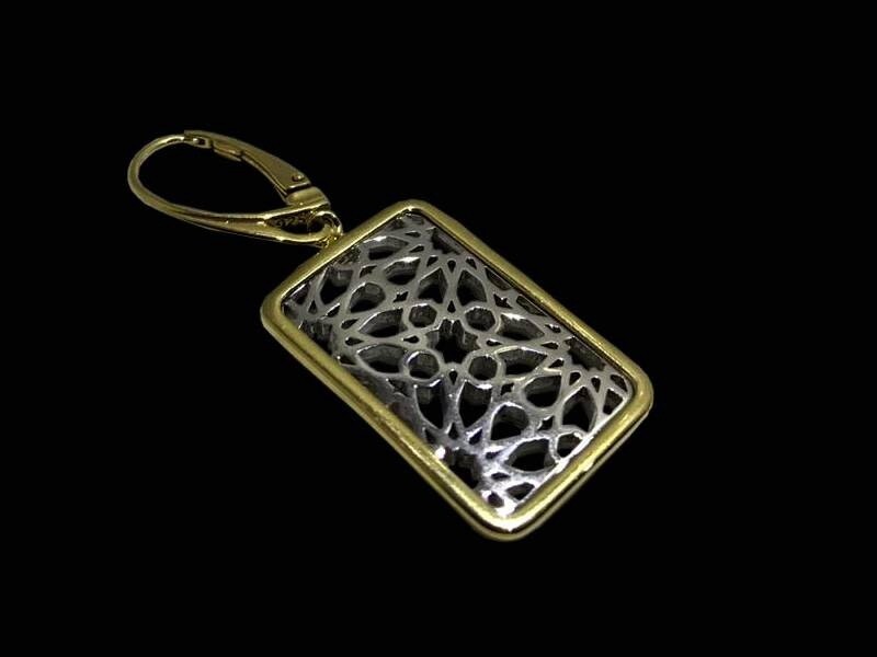Geometric Earrings with Gold Plated Border