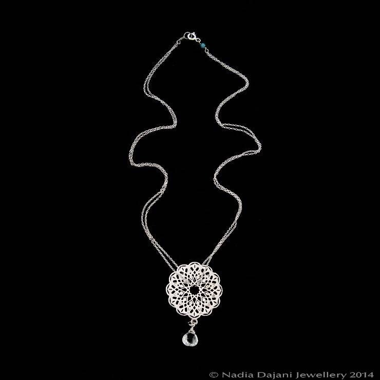 GEO CIRCLE ON DOUBLE CHAIN NECKLACE