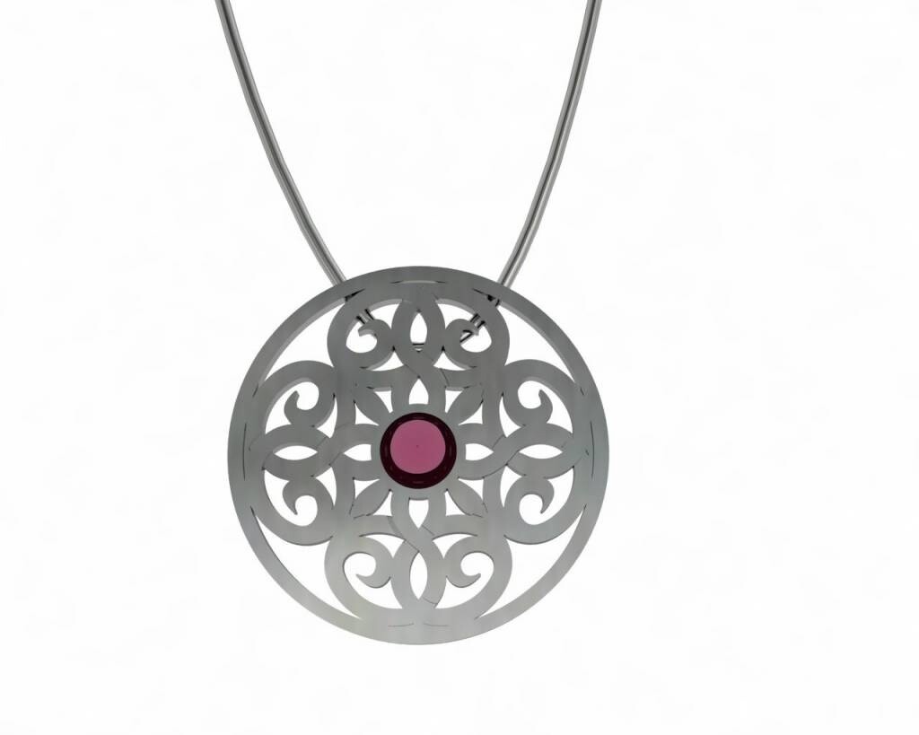 AKM Arabesque CAB Necklace Silver With Chain