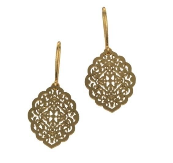 AKM 617 Small Geo Earrings Silver GP Fixed Hook