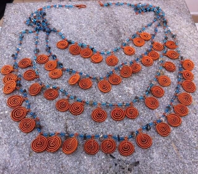 4-Row Copper Swirl Necklace