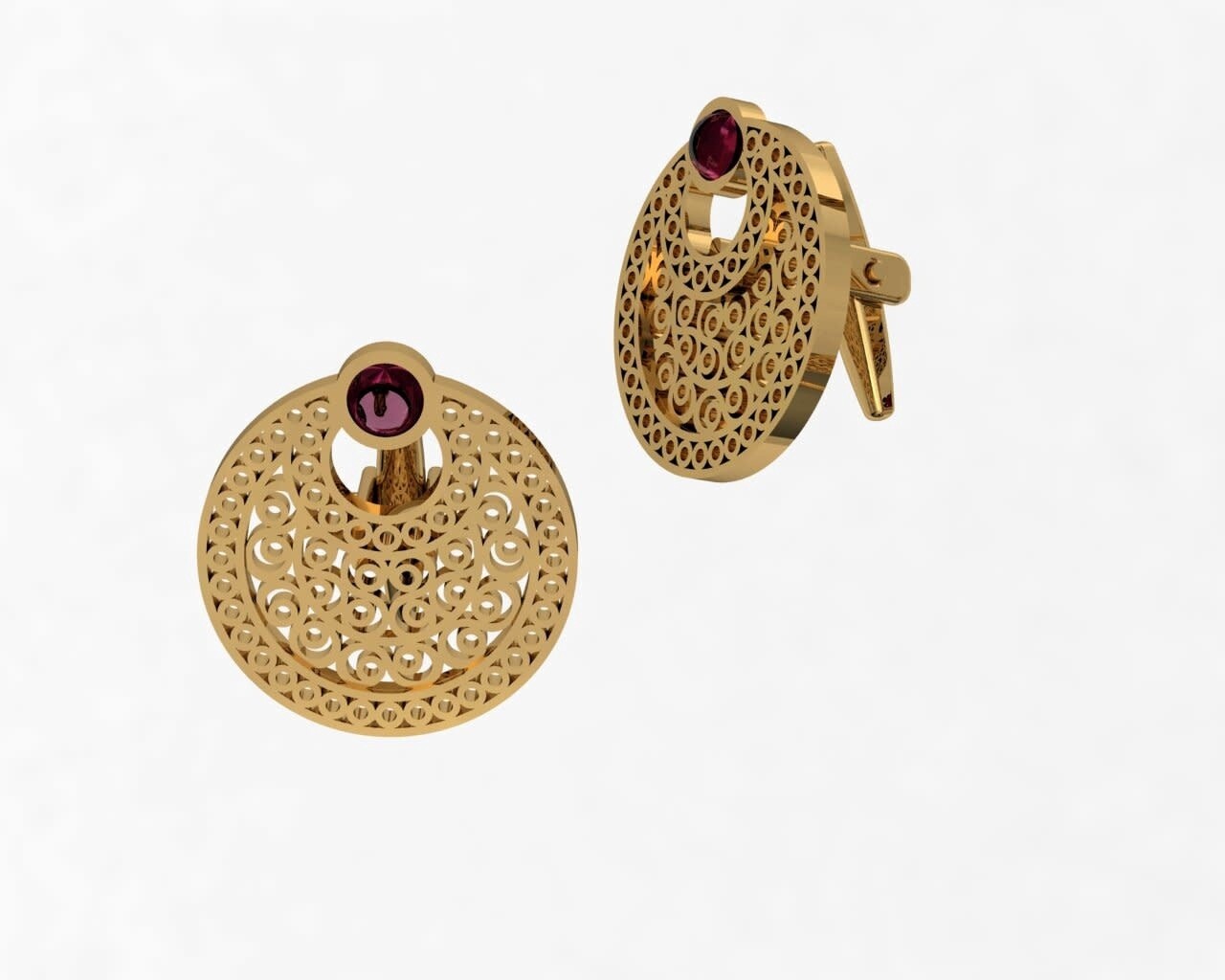 CRESCENT GP CUFFLINKS WITH CABOCHON