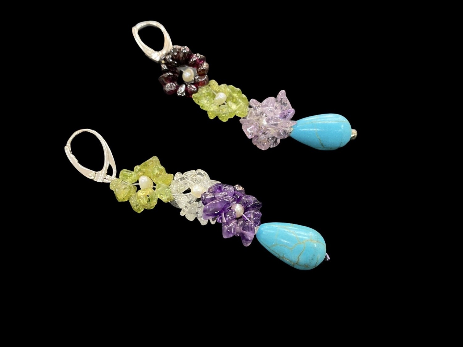 3-Tier flower earrings