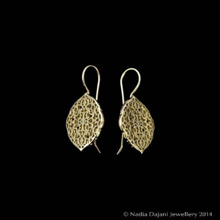 Gold Plated Arabesque Oval Earrings