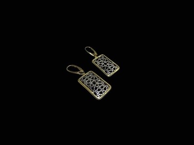 Geometric Earrings with Gold Plated Border
