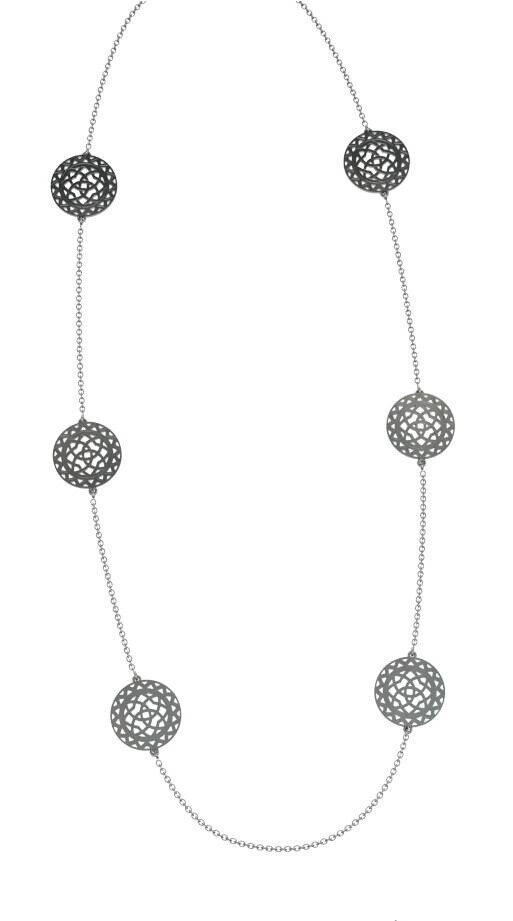 AKM Round Geometric Necklace With Chain