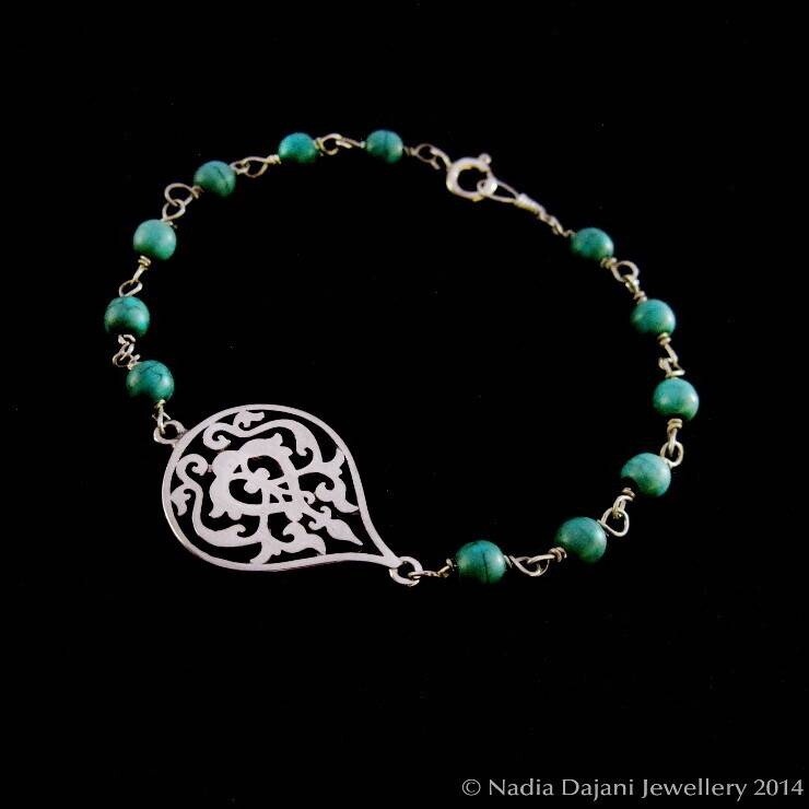 Arabesque Bracelet With Turquoise Beads