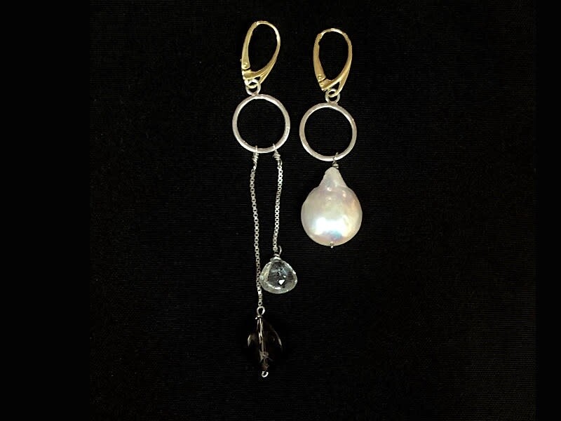 Asymetrical Gemstone Earrings
