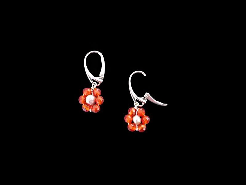 GEMSTONE FLOWER EARRINGS