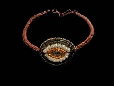 Copper Eye Bracelet With Copper Band