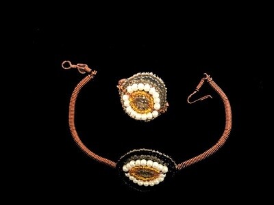 Copper Eye Bracelet With Copper Band