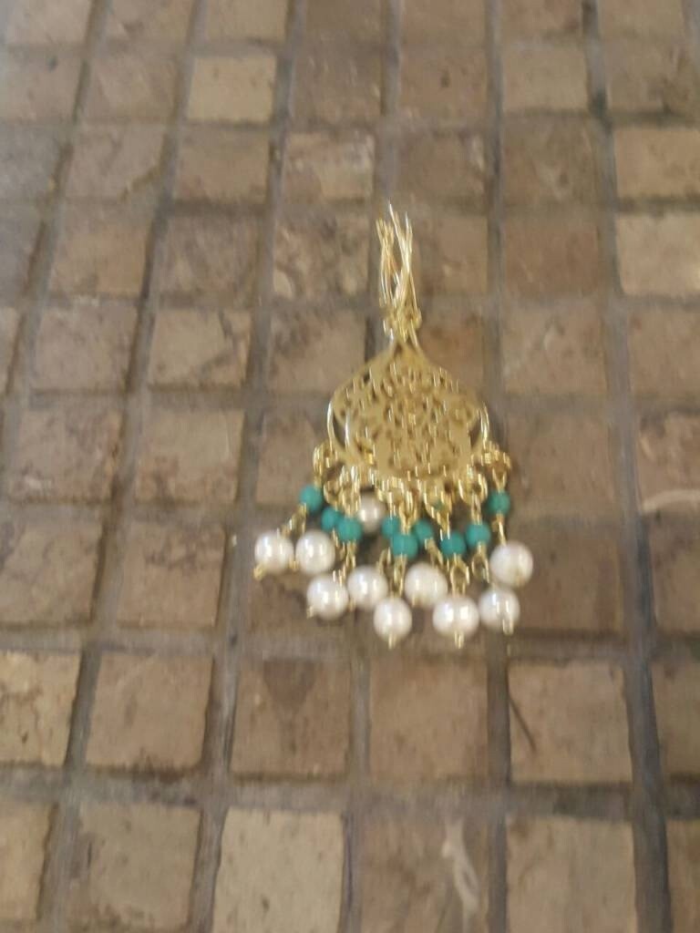 GP SMALL ARABESQUE EARRINGS WITH MIXED GEMSTONE TASSELS