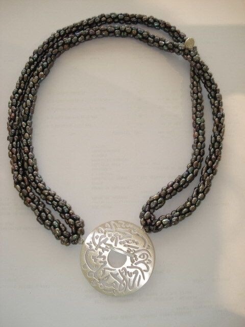 CROCHET TWO ROW NECKLACE WITH DISC CLASP