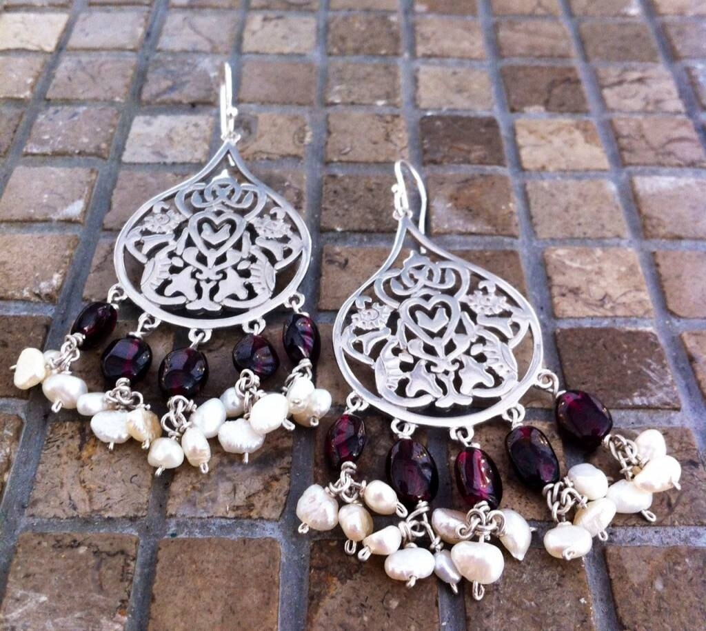 LARGE ARABESQUE EARRINGS WITH DANGLES