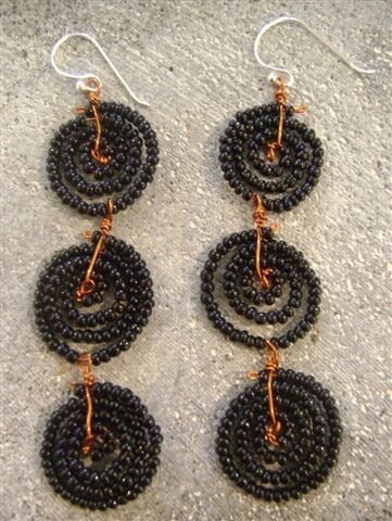 3-Tier Bead Swirl Earrings