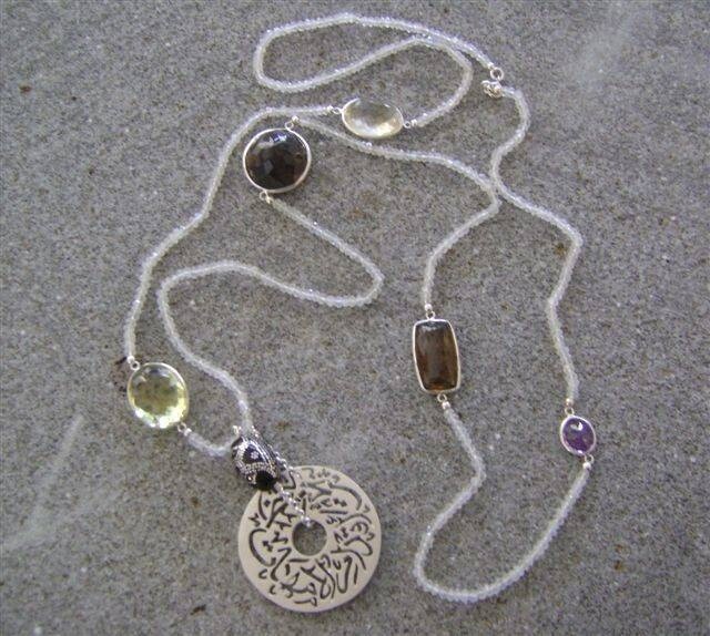 MOONSTONE &amp; DISC LONG NECKLACE