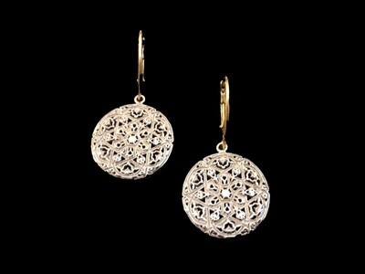 Andalucian Round Earrings With Gold Plated French Hook
