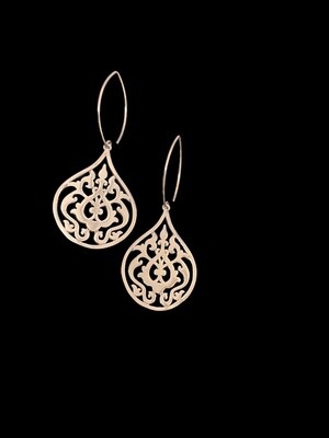Small Oval Hook with Large Arabesque Earrings