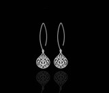 Long Oval Hook Earrings with Small Arabesque