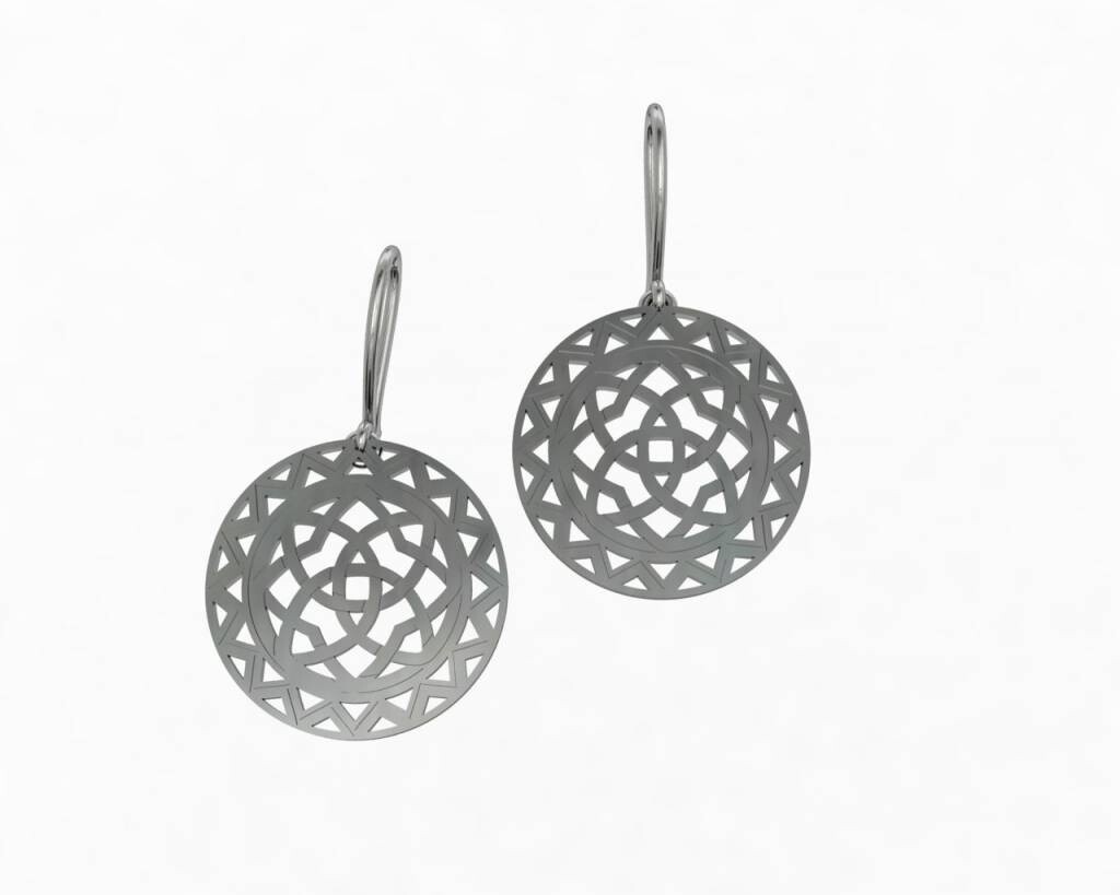 AKM Geometric Earrings Silver