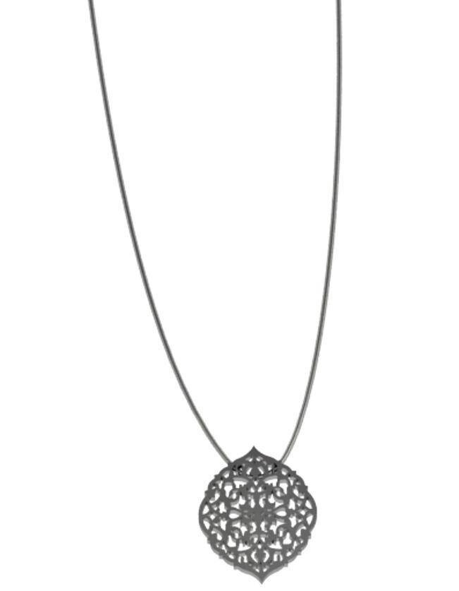 Arabesque Oval Silver Chain Necklace