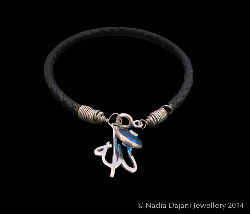 LEATHER BRACELET WITH EYE AND ALLAH