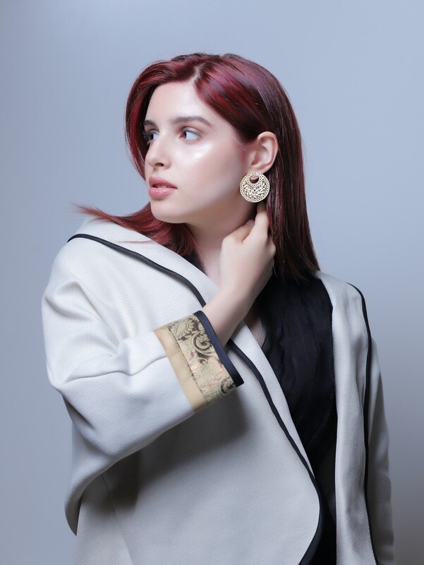 Large Gold Plated Crescent Earrings