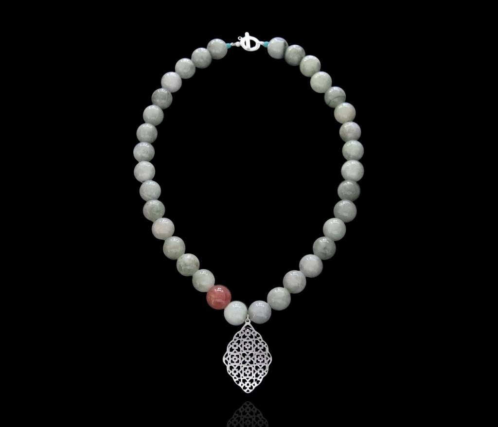 JADE AND GEOMETRY NECKLACE