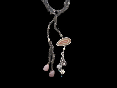 Tumbled Gemstone Tie Necklace