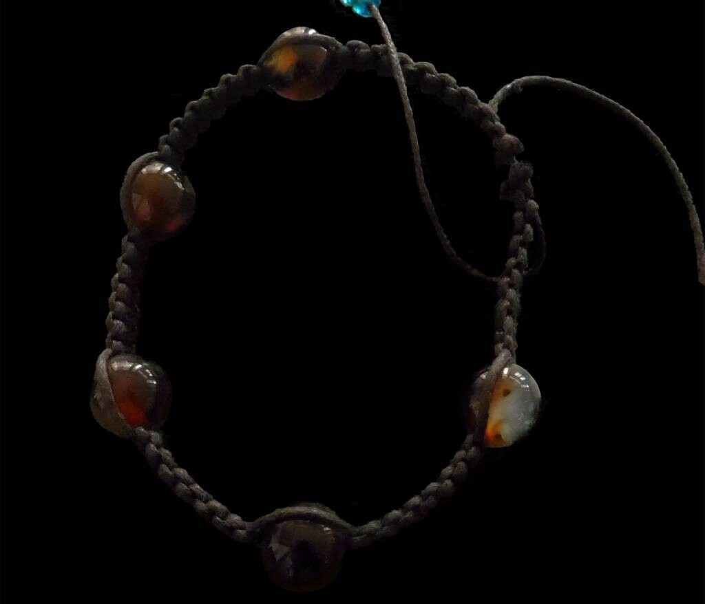 ROUND AGATE ON WOVEN CORD BRACELET