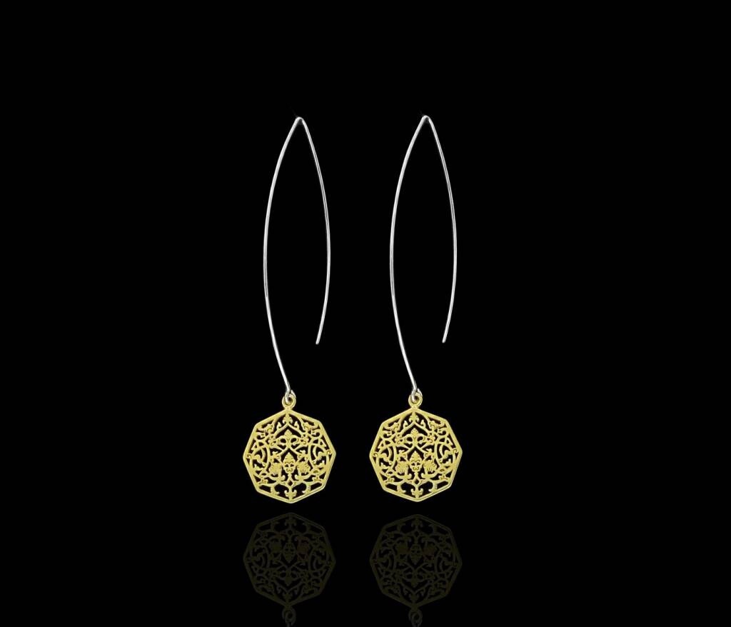OVAL HOOK EARRINGS WITH OCTAGON GP
