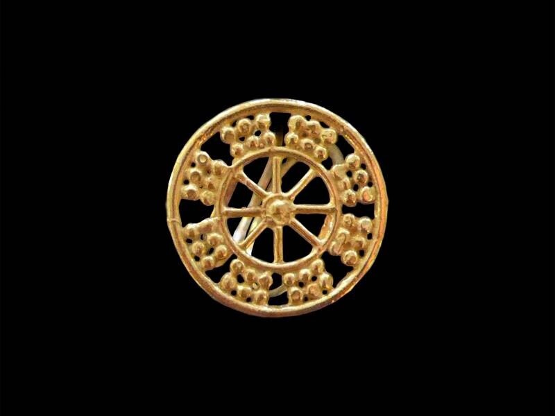 Assyrian Wheel of Fortune Ring Gold Plated