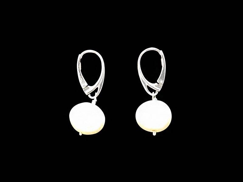 Large Pearl Drop Earrings With Silver French Hook