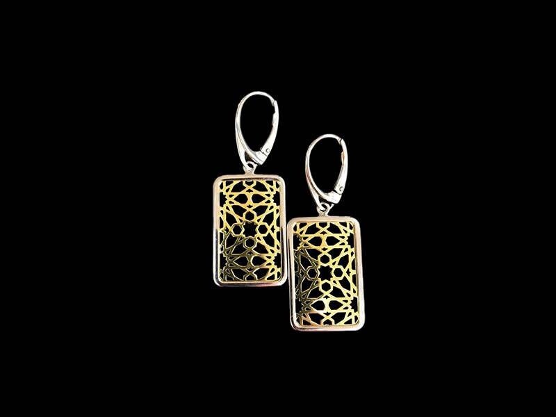 Granada Earrings With Silver Border