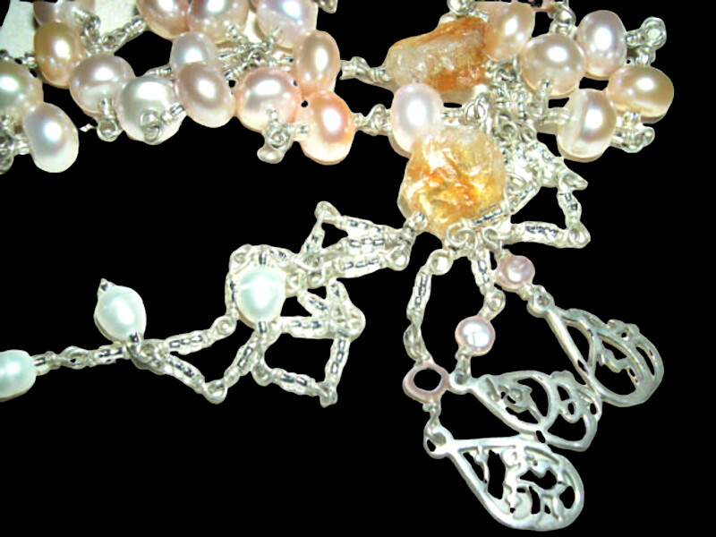 PEARL TIE NECKLACE. AIN RABUKA TARAAK TASSEL