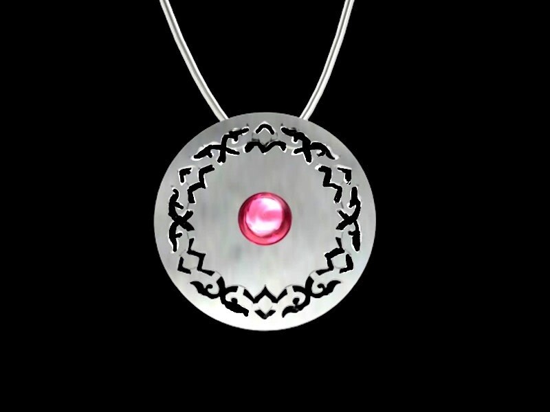 ROUND ARABESQUE NECKLACE WITH CABOCHON