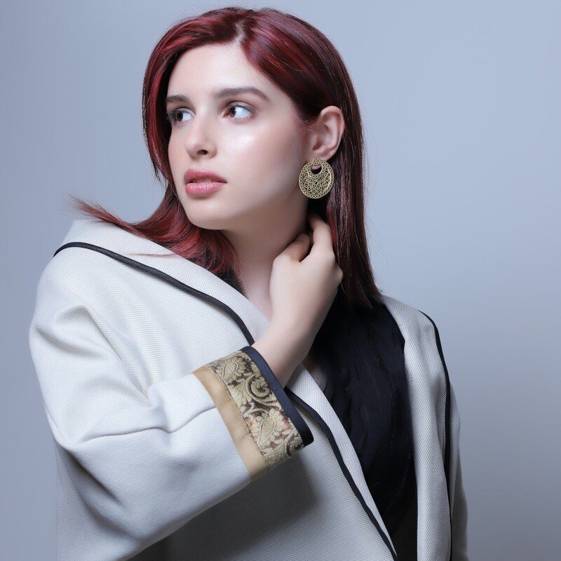 Large Gold Plated Crescent Earrings