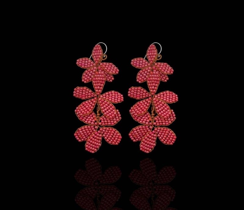 3-Row Narjis Earrings