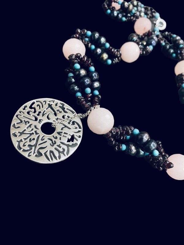 Large Disc with Embroidered Stones
