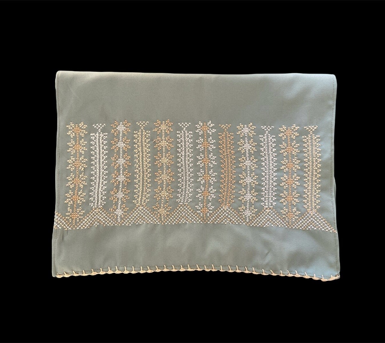 TURQUOISE SCARF WITH BEIGES