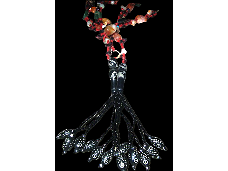 TIE AGATE NECKLACE TASSEL WITH YOUSOR ENDS
