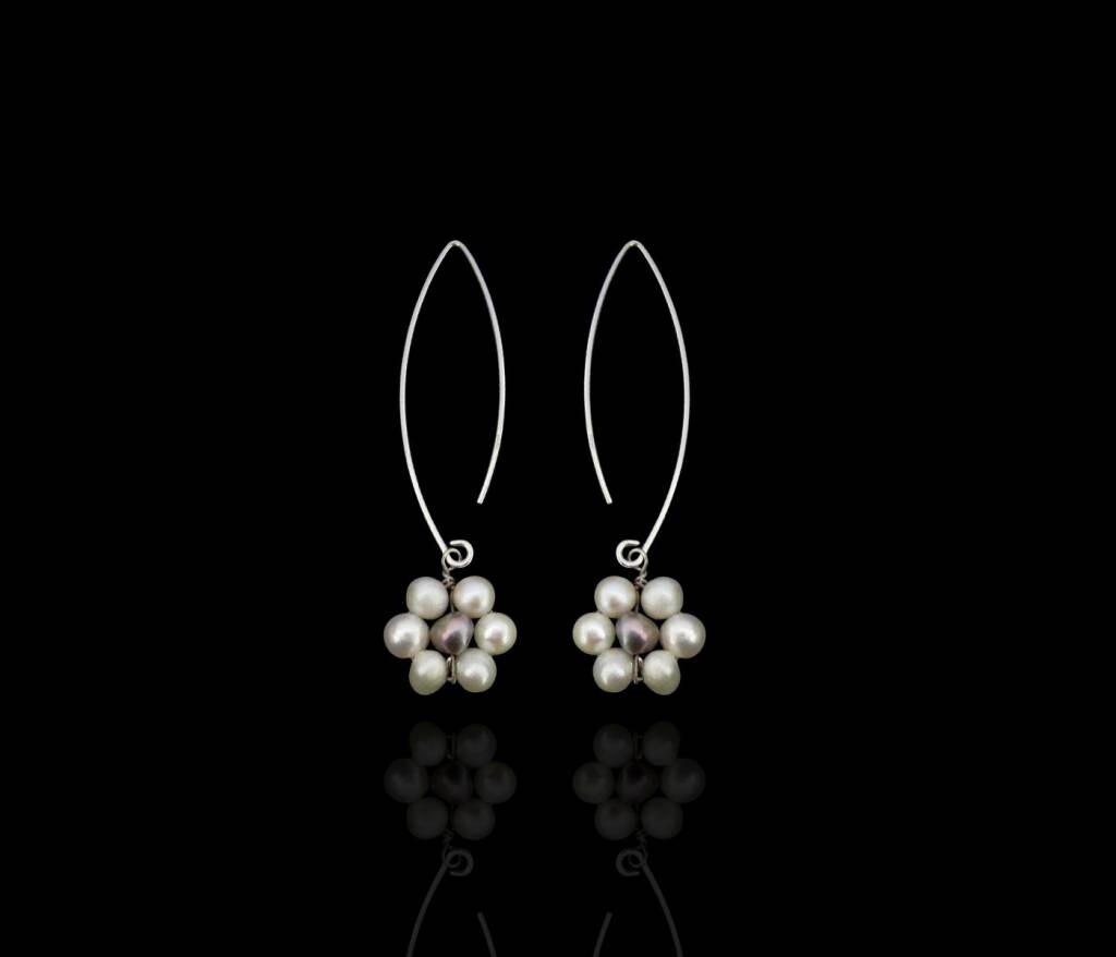 Long Hook Earrings With Flowers