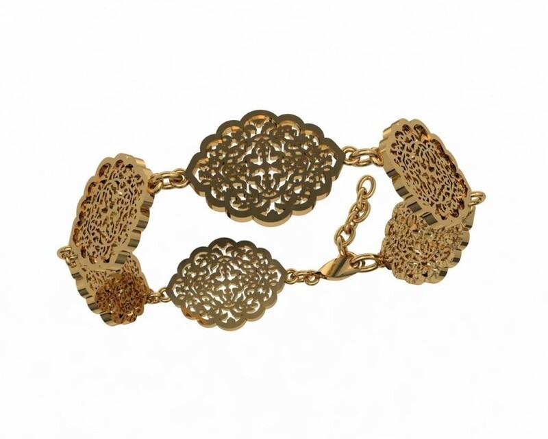 OVAL ARABESQUE BRACELET GP