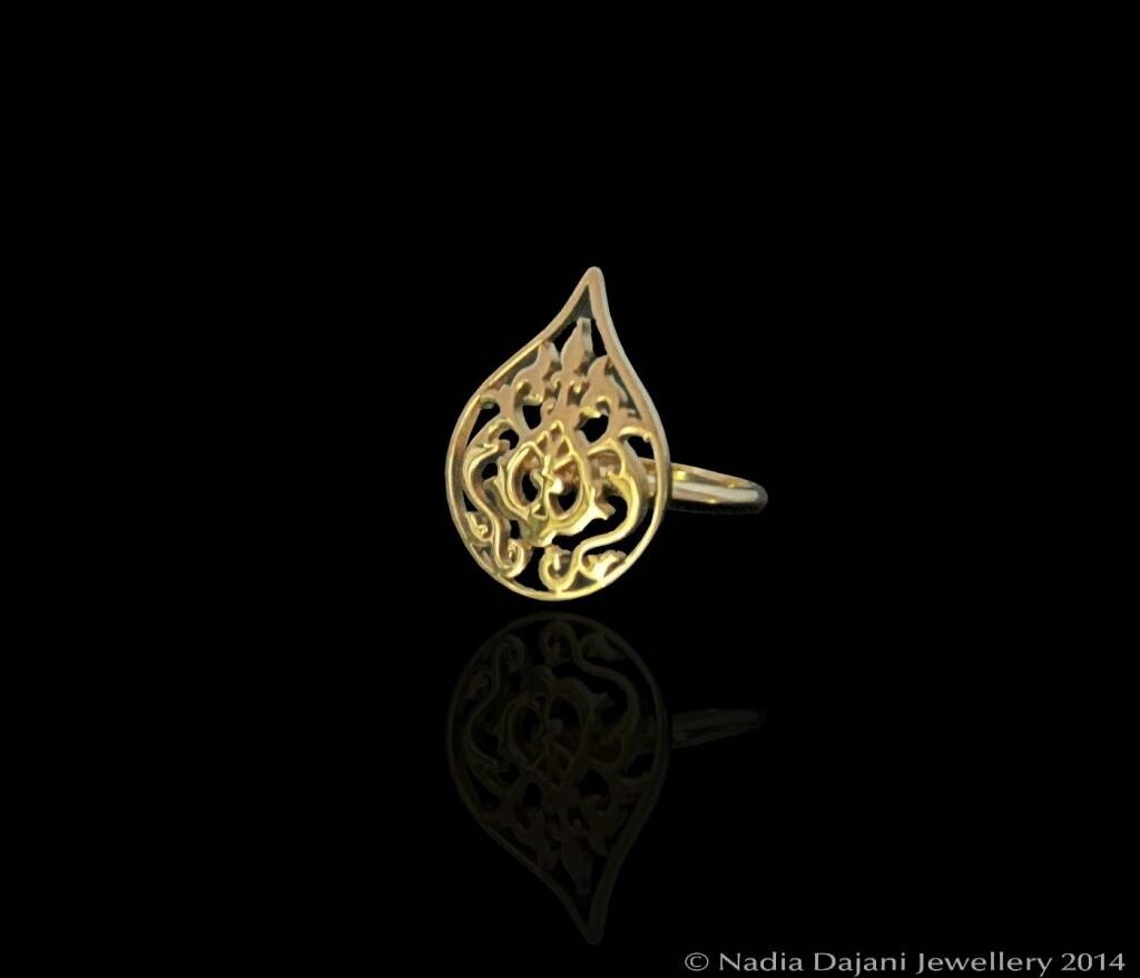 SILVER GOLD PLATED SMALL ARABESQUE RING