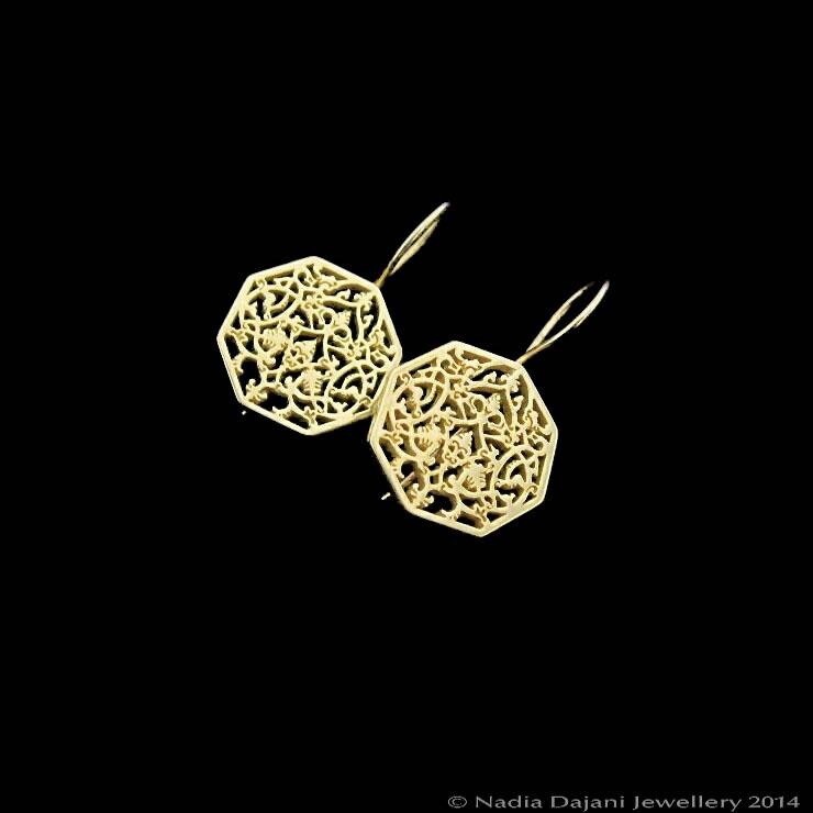 OCTAGON GOLD PLATED EARRINGS
